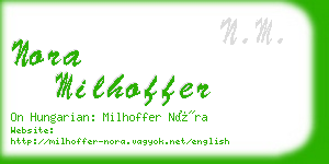 nora milhoffer business card